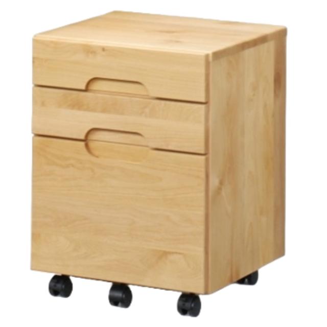 デスクワゴン キャスター付 3段 幅42cm カローレ （ ワゴン サイドワゴン 引き出し 収納 デスク横 完成品 サイドチェスト フルオープン 木製 脇机 キャビネット サイドキャビネット 書斎 書類整理 おしゃれ ）_12