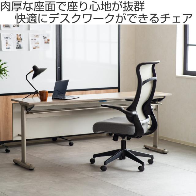 オフィスチェア メッシュ ハイバックタイプ 昇降式 座面高47〜56.5cm フェイト （ ワークチェア パソコンチェア 肘掛け デスクチェア ロッキング機能 座面 高さ調節 キャスター付き PCチェア チェア イス オフィス 仕事 勉強 ）_1