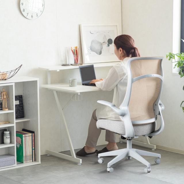 オフィスチェア メッシュ ハイバックタイプ 昇降式 座面高47〜56.5cm フェイト （ ワークチェア パソコンチェア 肘掛け デスクチェア ロッキング機能 座面 高さ調節 キャスター付き PCチェア チェア イス オフィス 仕事 勉強 ）_6