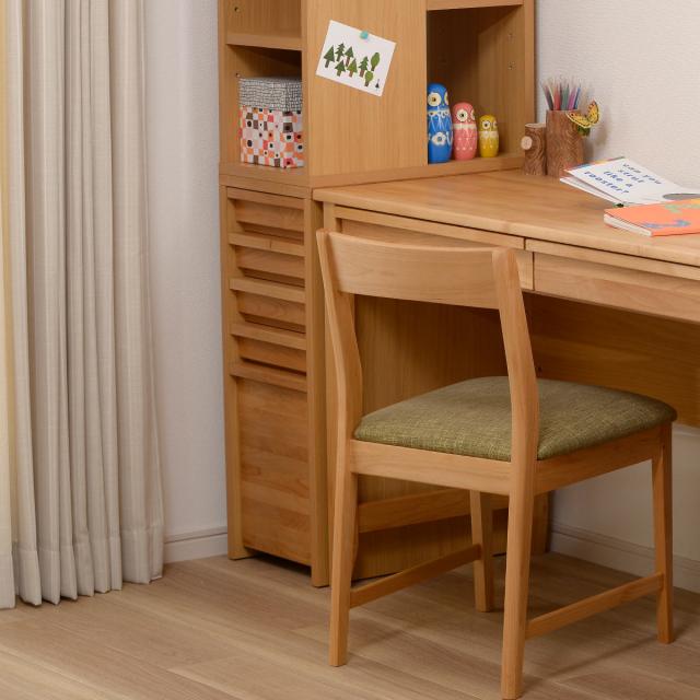 チェスト 幅30cm 学習机 トライA専用 （ サイドチェスト デスク横 引き出し 5段 トレー 収納 木製 天然木 リビング スリム コンパクト 完成品 整理 整頓 学習教材 デスク サイド スリムチェスト おしゃれ デスクワゴン ）_5