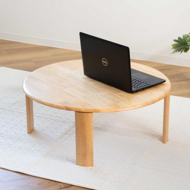 ローテーブル型 座卓 折りたたみ 直径80cm バーグ2 （ リビングテーブル テーブル 机 センターテーブル コンパクト 折れ脚 丸 木製 天然木 リビング 折り畳み 折りたたみテーブル おしゃれ 座卓テーブル ちゃぶ台 ）_5