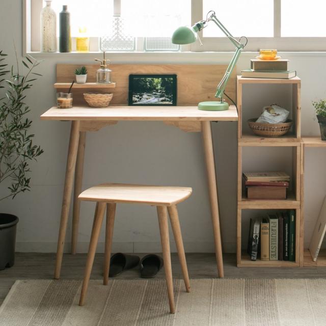 ワークデスク チェアセット ミニ棚板 ドリンクホルダー付 NATURAL