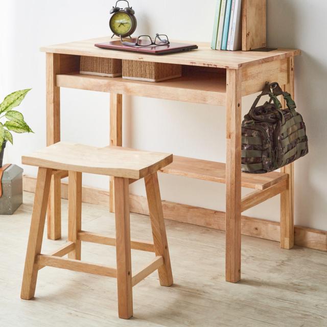 ワークデスク チェアセット 収納棚付 テーブル幅90cm NATURAL SIGNATURE （ デスク 机 学習机 勉強机 椅子付き パソコンデスク コンパクト 木製 天然木 棚 学習デスク パソコン PC リビングデスク おしゃれ 平机 ドレッサー ）