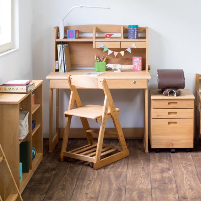 アルダー材 机 オイル塗装 引き出し付き アルダー材を贅沢に使用した