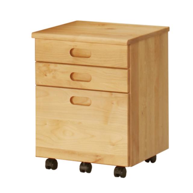 デスクワゴン キャスター付 3段 幅42cm フォレスト （ ワゴン サイドワゴン 引き出し 収納 デスク横 デスク下 サイドチェスト 脇机 キャビネット サイドキャビネット 書類 整理 整頓 ランドセル置き シンプル ）