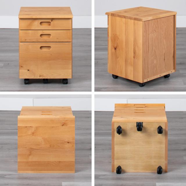 デスクワゴン キャスター付 3段 幅42cm フォレスト （ ワゴン サイドワゴン 引き出し 収納 デスク横 デスク下 サイドチェスト 脇机 キャビネット サイドキャビネット 書類 整理 整頓 ランドセル置き シンプル ）