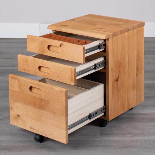 デスクワゴン キャスター付 3段 幅42cm フォレスト （ ワゴン サイドワゴン 引き出し 収納 デスク横 デスク下 サイドチェスト 脇机 キャビネット サイドキャビネット 書類 整理 整頓 ランドセル置き シンプル ）