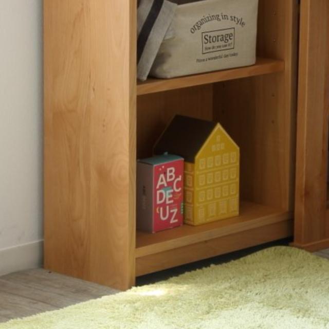 オープンラック 下棚のみ レオ用 （ ラック 本棚 収納 棚 シェルフ 木製 天然木 収納棚 幅100cm 奥行25cm スリム 書棚 ウッドラック 本 教科書 学習教材 本立て シンプル ）_3