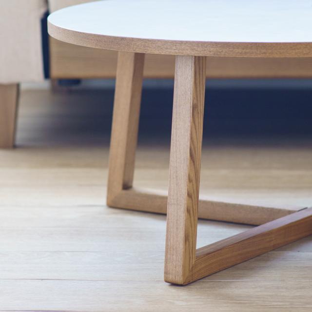ネストテーブル 幅75cm 木製 天然木 ロシェ リビングテーブル （ テーブル センターテーブル 丸テーブル 座卓 メラミン天板 石目調 ローテーブル 形 リビング ワンルーム コーヒーテーブル 木製テーブル ）_3