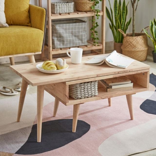 展示品　フランスベッド　伸長式　センターテーブル　リビング　コーヒーテーブル ローテーブル 幅80〜114cm 伸長式 NATURAL SIGNATURE スイングテーブル