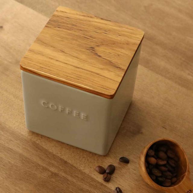保存容器 LOLO ロロ 500ml ソルト シュガー コーヒー ティー 白磁製 角