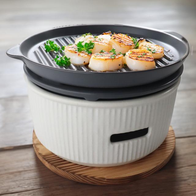 炭焼きグリル 陶板タイプ 大 陶器 日本製 ロロ The Chef 卓上コンロ