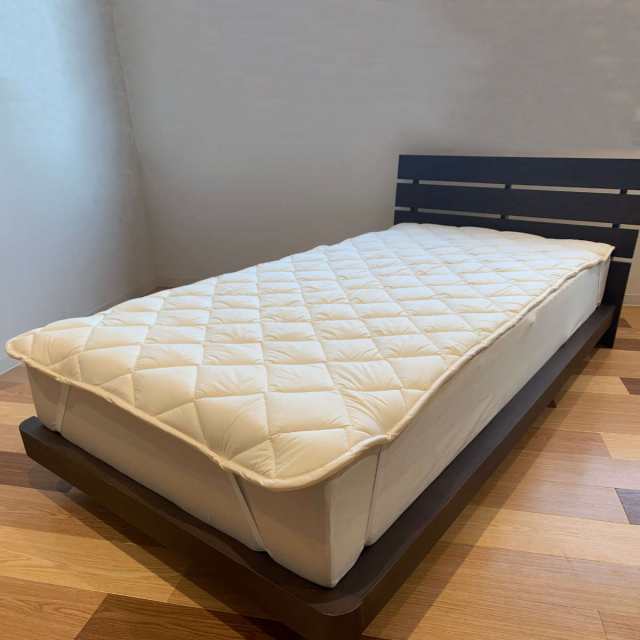 ベッドパッド ダブル 防ダニ 抗菌防臭 ウォッシャブル 日本製 （ 敷きパッド ベッド 140×200cm 洗える 洗濯機OK 吸水 速乾 ふんわり 厚手 ボリューム ）