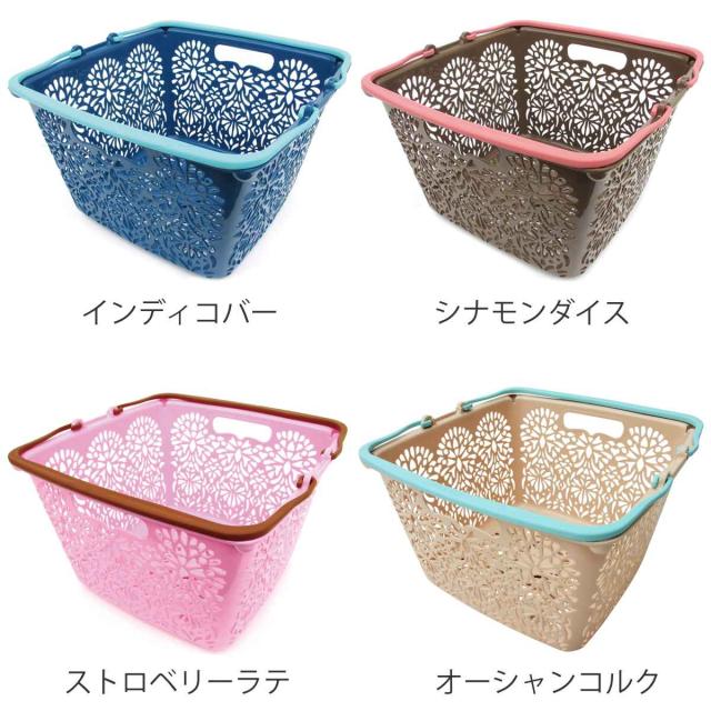 マハロバスケットリィ 買い物かご 収納 アウトドア バスケット 正方形