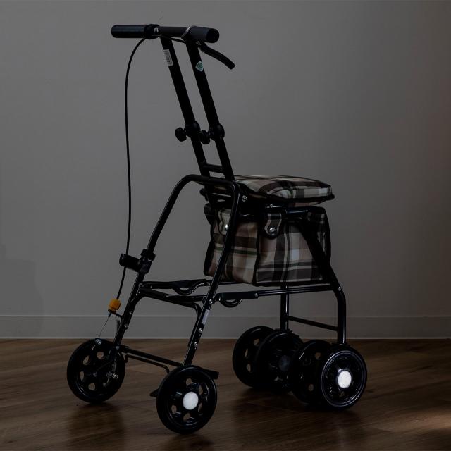 シルバーカー スリムムーヴ 軽量 コンパクト 座れる おしゃれ （ カート 歩行器 歩行車 折りたたみ アルミ製 歩行補助 介護 高齢者 収納 歩行補助車 手押し車 散歩 介護用 高さ調節 老人 シニア ）_17