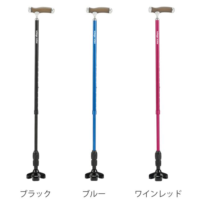 AKａ5264　杖　つえ　浄雲作 杖 自立式 伸縮 もっちートリプル サスペンション シリコングリップ