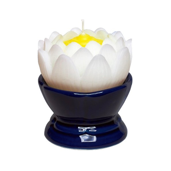 蓮の花 大 ホワイト 燭台付 ローソク ろうそく ロウソク ハス 仏具 進物 の通販はau Pay マーケット お弁当グッズのカラフルbox