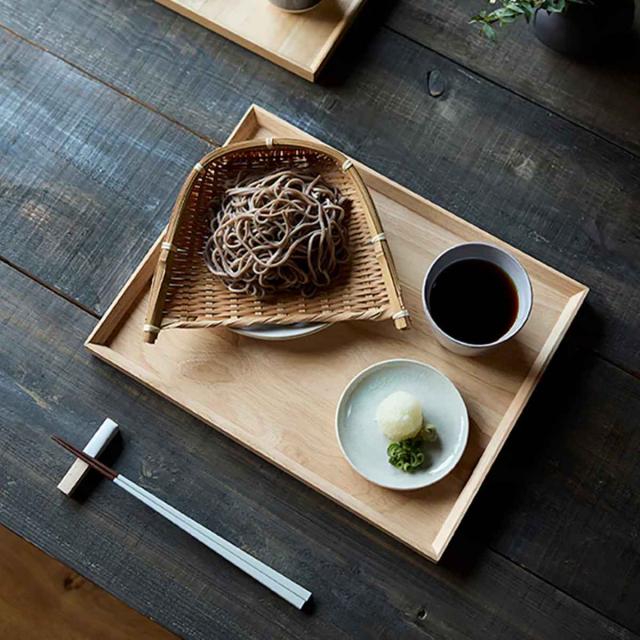 トレー 32×25cm warms 木製 ラバーウッド （ トレイ お盆 天然木 角