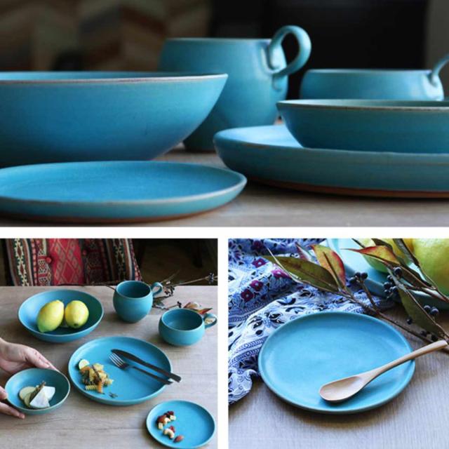 陶器、食器セット、プレート、ブルー プレート 14cm Blueシリーズ 陶器 食器 笠間焼 日本製 （ 食洗機