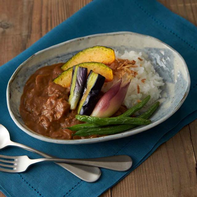 カレー皿 23cm 楕円 刷毛目 皿 食器 陶器 美濃焼 日本製 （ 食洗