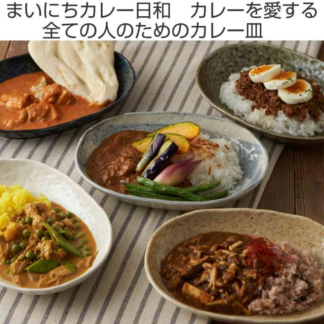 カレー皿 23cm 楕円 刷毛目 皿 食器 陶器 美濃焼 日本製 （ 食洗