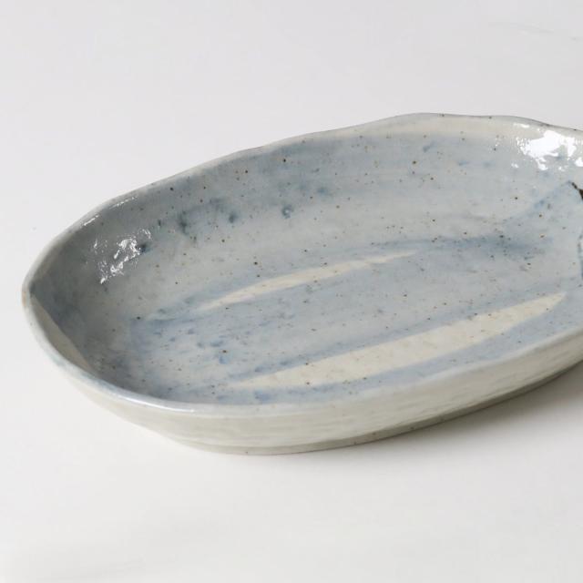 カレー皿 23cm 楕円 刷毛目 皿 食器 陶器 美濃焼 日本製 同色5枚セット