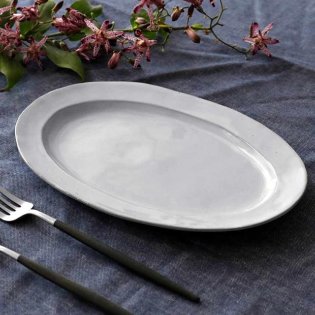 グレー 陶器製 楕円皿 Colorta | 楕円皿(大) グレー - 有田焼・波佐見