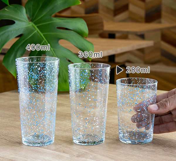 タンブラー S 280ml ガラス スプラッシュ コップ 食器 （ ガラスタンブラー ガラスコップ ガラス食器 ガラス製 グラス 夏 おしゃれ  小さの通販はau PAY マーケット - お弁当グッズのカラフルBOX | au PAY マーケット－通販サイト