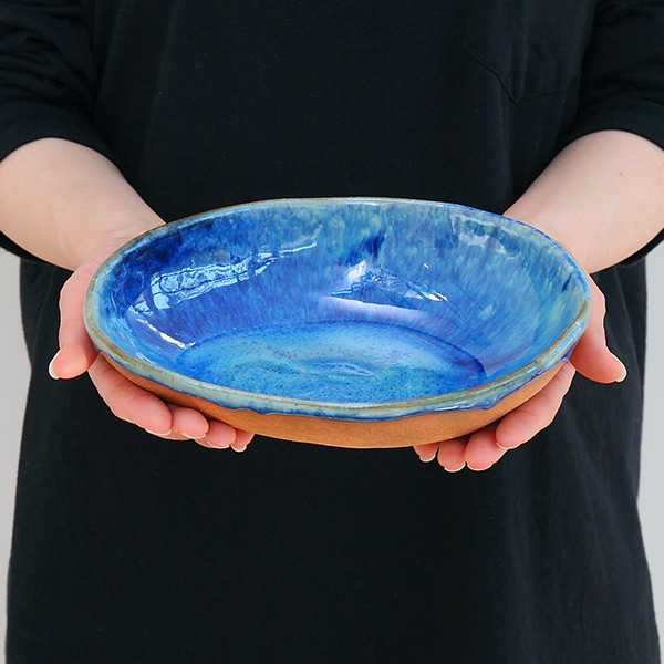 ボウル L 22cm IBUKI 瑠璃結晶 皿 食器 洋食器 陶器 日本製 （ 大鉢 深