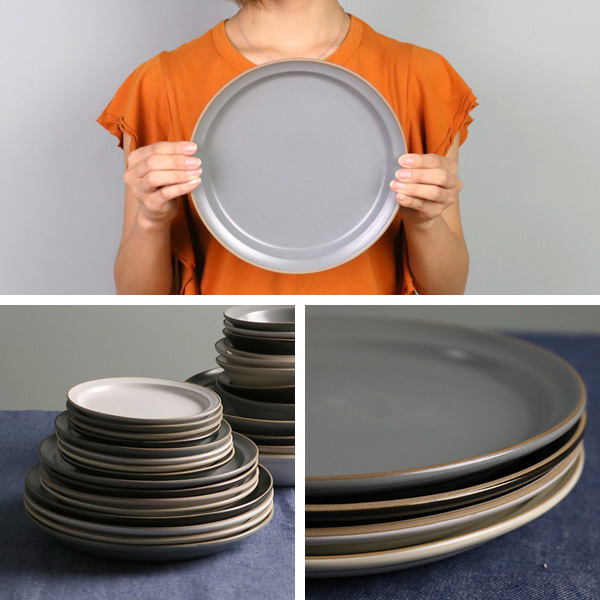 プレート 22cm L エッジライン 陶器 食器 （ 食洗機対応 電子レンジ