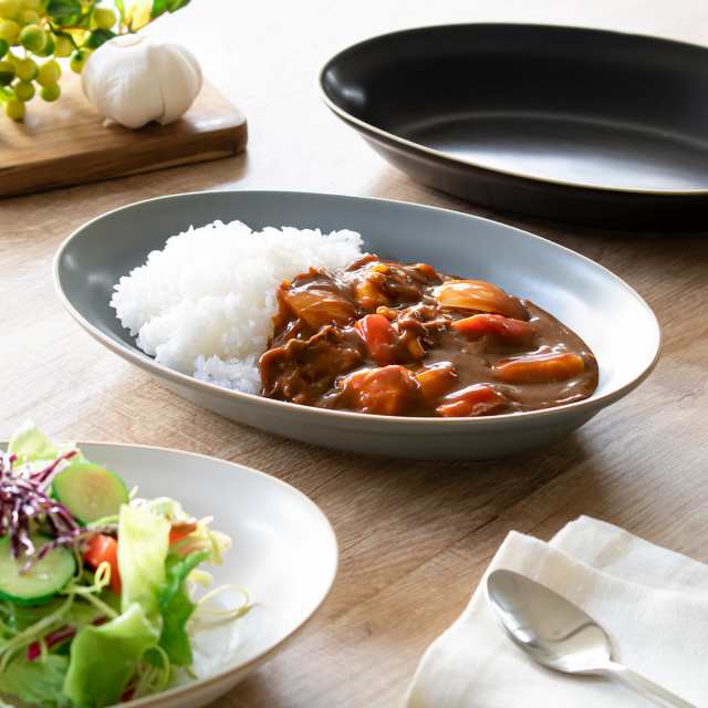 カレー皿 27cm オーバル エッジライン 陶器 （ 食洗機対応 電子レンジ