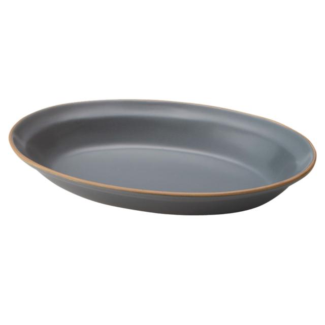カレー皿 27cm オーバル エッジライン 陶器 （ 食洗機対応 電子