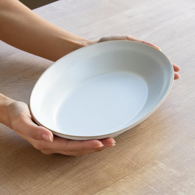 確認♡お椀♡カレー皿♡コップ♡オーダー受け付け カレー皿 27cm オーバル エッジライン 陶器 （ 食洗機対応 電子