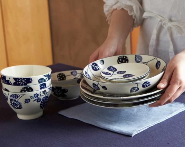 プレート 22cm AIKA 硬質陶器 同柄4枚セット （ 食洗機対応 電子レンジ