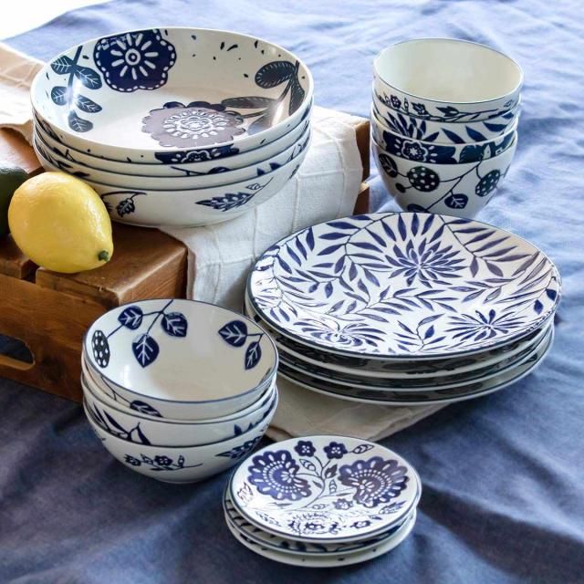 プレート 22cm AIKA 硬質陶器 同柄4枚セット （ 食洗機対応 電子レンジ