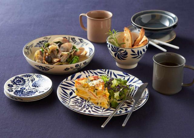 パスタプレート 20cm AIKA 硬質陶器 同柄4枚セット （ 食洗機