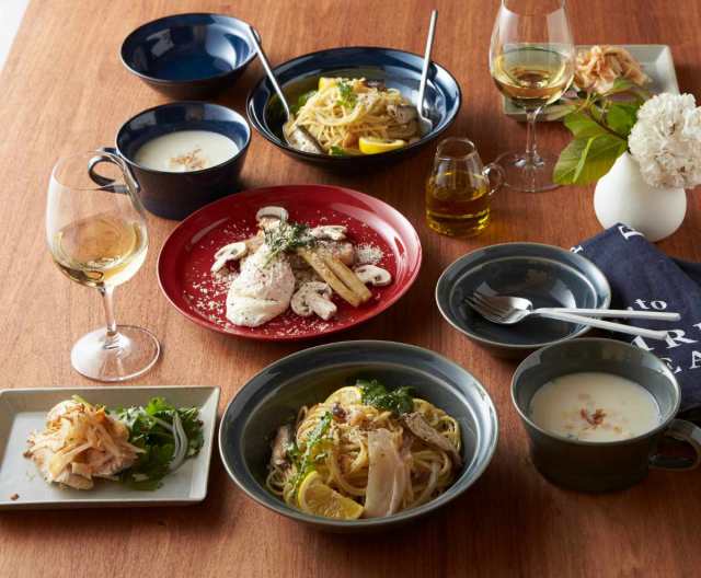 カレー&パスタ皿 21cm HINATA 陶器 同色4枚セット ( 食洗機 カレー&パスタ皿 21cm HINATA 陶器 同色4枚セット ( 食洗機