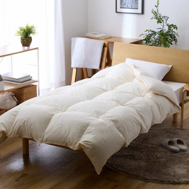 羽毛掛けふとん ダウン85％ シングル 日本製 （ 羽毛布団 ふとん 寝具 ホワイトダック 羽毛 圧縮梱包 消臭 アレルGプラス アレル物質低減 アイボリー ブラウン グレー ピンク 無地 ）の通販は