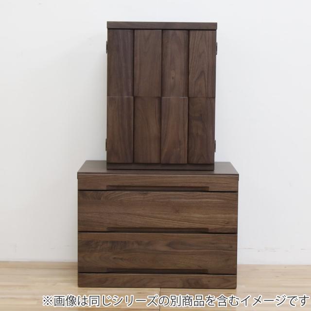 仏壇チェスト 2段 ウォールナット 日本製 Nestle 約幅59cm （ 開梱設置 仏壇台 スライド棚 引き出し収納 天然木 コンパクト 収納棚 リビング仏壇 収納 キャビネット 無垢 桐 シンプル おしゃれ ）