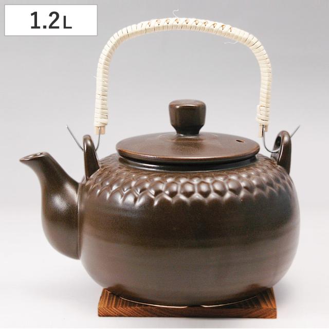 土瓶 栗茶亀甲耐熱土瓶1200cc （ 1.2L 急須 ポット お茶 緑茶 紅茶 陶器 日本製 和 和食 和風 和食器 おしゃれ 和モダン ） 6,023円