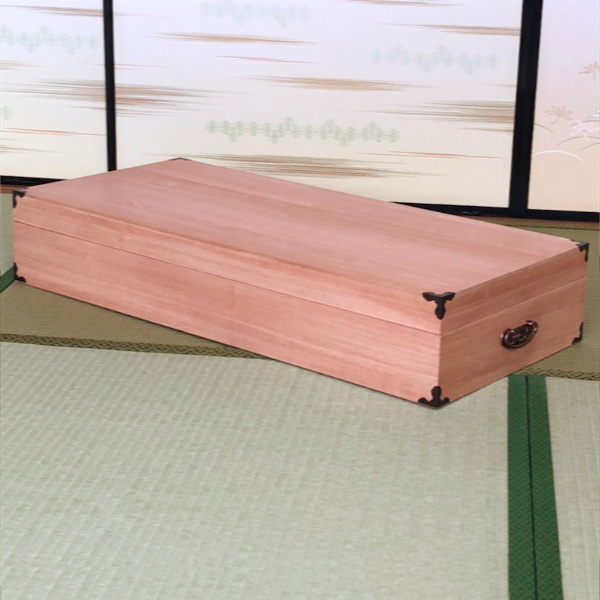 衣装ケース 桐製 衣裳箱 柿渋染 1段 日本製 幅91cm （ 桐衣装ケース 桐衣装箱 着物 収納 ケース 衣装箱 衣類収納 木製 桐ケース たとう紙 折らない 着物収納 蓋付き フタ付き 押し入れ収納 完成品 ）の通販は