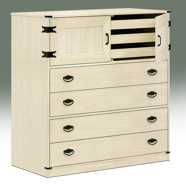 総桐 衣裳タンス 7段開き戸付 桐たんす ロウ引き仕上 日本製 幅100cm （ 桐タンス タンス たんす 箪笥 ロウ引き 肥前桐民芸 完成品 チェスト 桐 和箪笥 着物収納 国産 着物 折らない 収納 衣類収納 たとう紙 ）の通販は