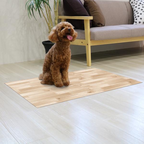 マット ペット用 60cmx90cm 木目 防滑・消臭・防水マット