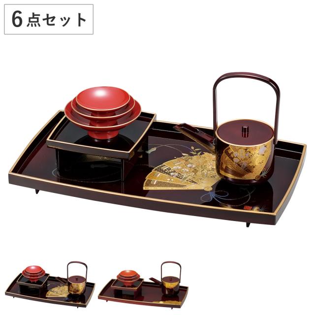屠蘇器 胴張屠蘇器 （ 6点セット 屠蘇台 銚子 盃台 盃 お屠蘇 杯 お猪口 おちょこ 御猪口 酒器 日本製 割れにくい お祝い 和風 和モダン おしゃれ ）