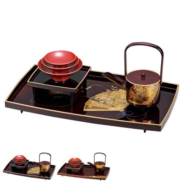 屠蘇器 胴張屠蘇器 （ 6点セット 屠蘇台 銚子 盃台 盃 お屠蘇 杯 お猪口 おちょこ 御猪口 酒器 日本製 割れにくい お祝い 和風 和モダン おしゃれ ）