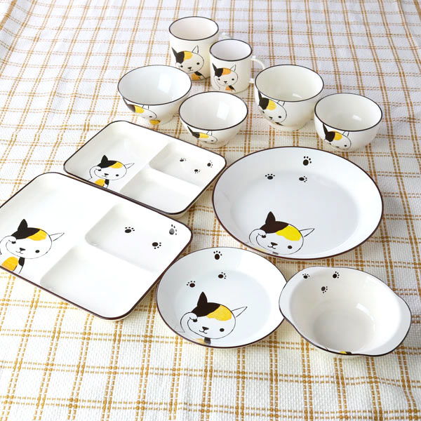 プレート 16cm 小 Helloあにまる ねこ 皿 食器 日本製 同柄5枚セット （ 電子レンジ対応 子供 食洗機対応 中皿 子供用食器 取り皿 猫 ネコ 猫柄 三毛猫 取皿 子供用 器 ） その他キッズ用食器