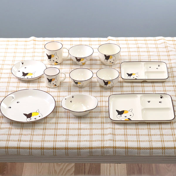 ランチプレート 21cm 小 Helloあにまる ねこ 仕切皿 食器 日本製