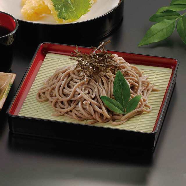 そば皿 19cm 角皿 黒内朱 プラスチック （ 蕎麦皿 ざるそば うどん 皿 お皿 食器 角 和食器 丈夫 軽い 蕎麦 そば 天ぷら プラスチック製  日本製 おしゃれ 来客用 ）の通販はau PAY マーケット - リビングート | au PAY マーケット－通販サイト