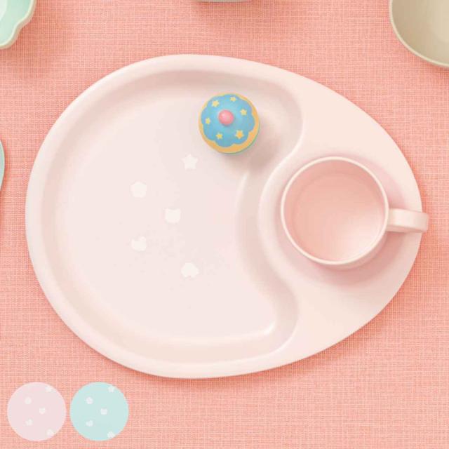 トレー 27cm Kids Palette キッズパレット プラスチック 同色5枚セット （ 食洗機対応 電子レンジ対応 プレート 皿 仕切り皿 軽い 割れにくい 子ども キッズ お子様ランチ かわいい ドット柄 ）の通販は 5,980円