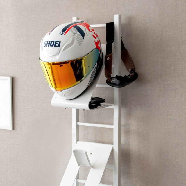 ヘルメットスタンド ディスプレイラック GALEA 幅30cm （ ヘルメットハンガー ラダー ラック ハンガー 棚 ディスプレイ ヘルメット 収納 壁掛け 置き場 ブラック ホワイト シンプル ）_6
